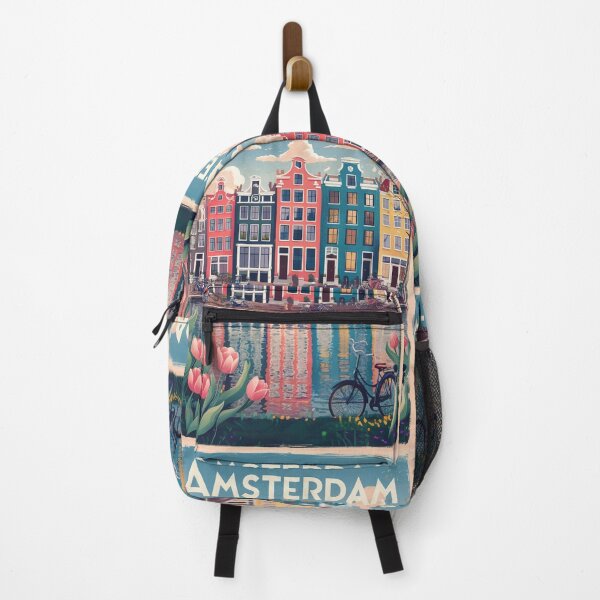 Item preview, Amsterdam Vintage Travel Poster designed and sold by TravelerRat.