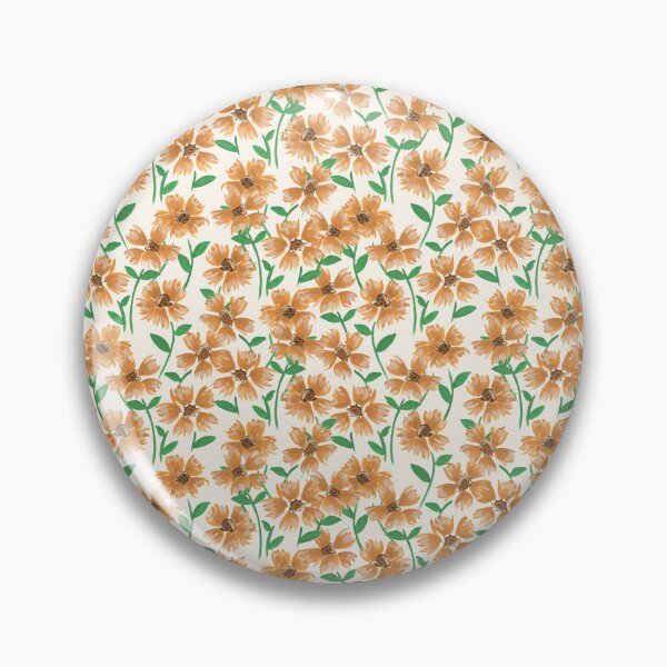 Item preview, Painterly gouache tossed orange fall florals - neutral beige designed and sold by JasmineGDesigns.