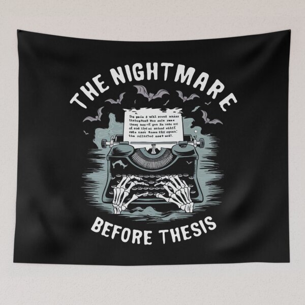 Item preview, The nightmare before thesis, funny PhD and Halloween designed and sold by NoetherSym.