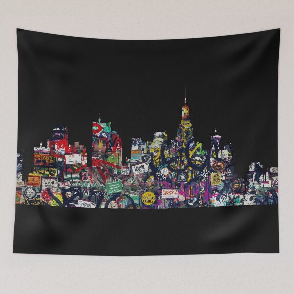 Item preview, Sticker Bombed Skyline designed and sold by MolnFabrik.