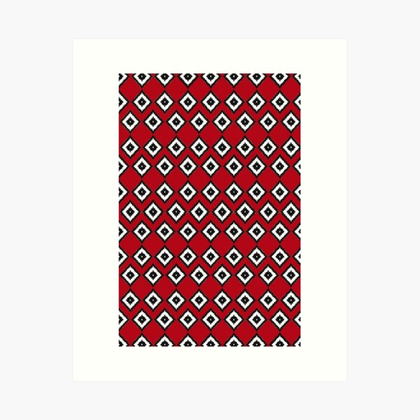 Aperçu de l'œuvre Motif amérindien rouge Navajo créée et vendue par Sylvia Theo.