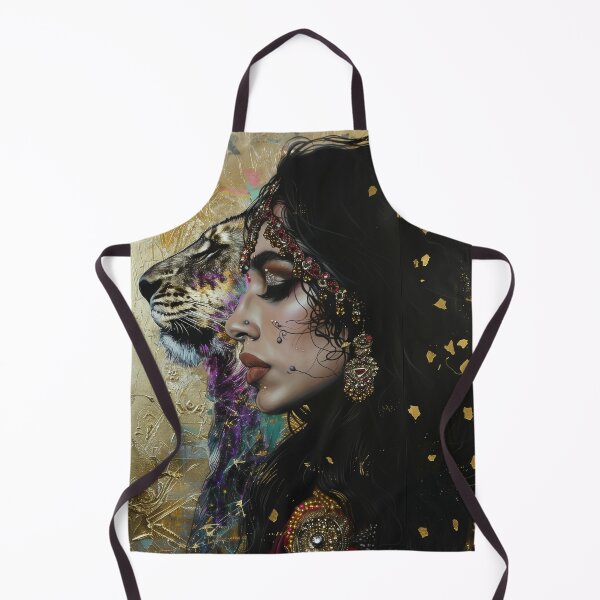 Item preview, Hindu Goddess Durga and Lion - Surreal Modern Art designed and sold by All Souls Dream.
