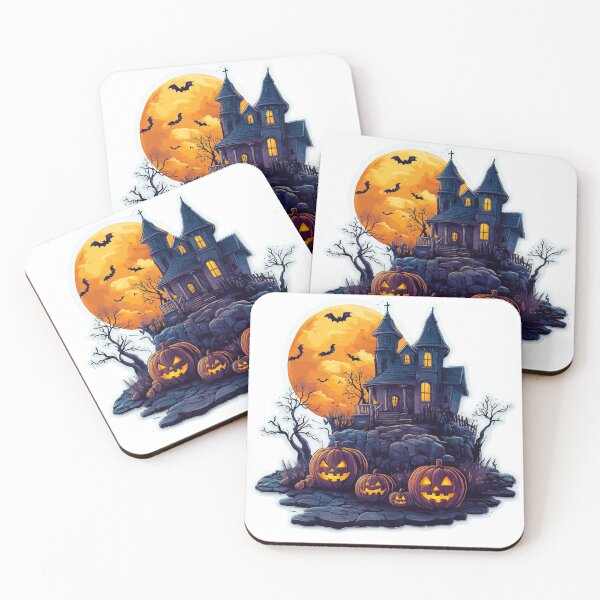 Item preview, Spooky Halloween House with Full Moon and Bats designed and sold by Creet-Design.
