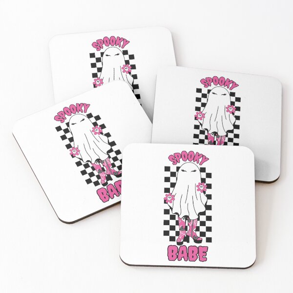 Item preview, Halloween Ghost Spooky Babe, Funny, Retro, Vintage, Checkered, Pink designed and sold by MrsCreative1.