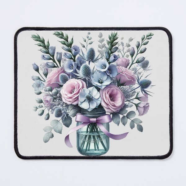 Item preview, Whimsical Lisianthus and Sea Holly Floral Art designed and sold by AlexandruStoian.