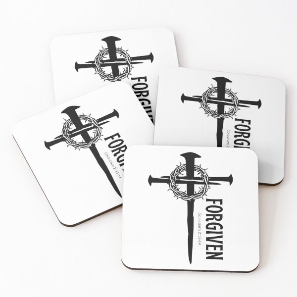Item preview, Jesus Forgiven Thorn Crown on Cross Nails Bible Verse designed and sold by WanderTravels.