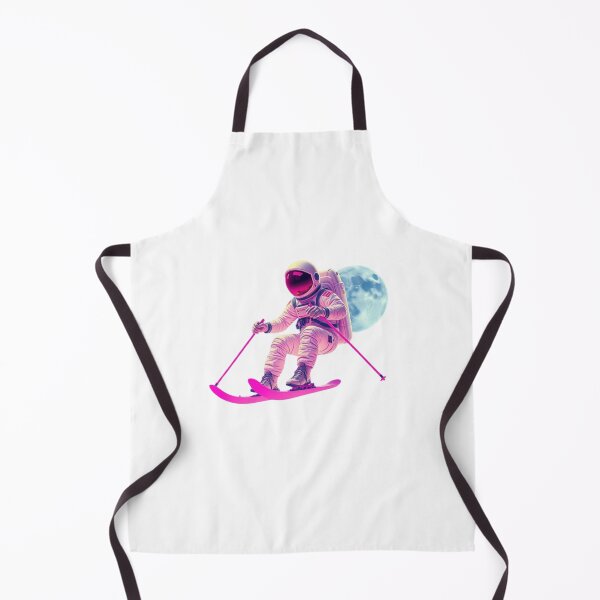 Item preview, Space Astronaut Skiing with Moon - Neon Pop Art designed and sold by EchoFusion.