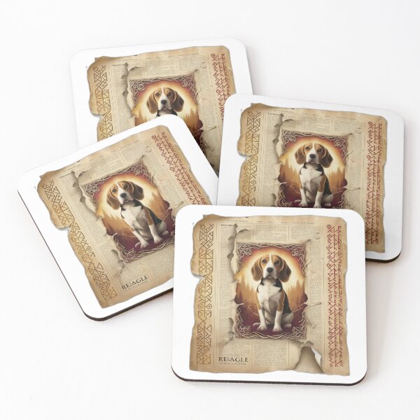 Item preview, Beagle Illustration on Distressed Ancient Paper designed and sold by NeatThingLover.