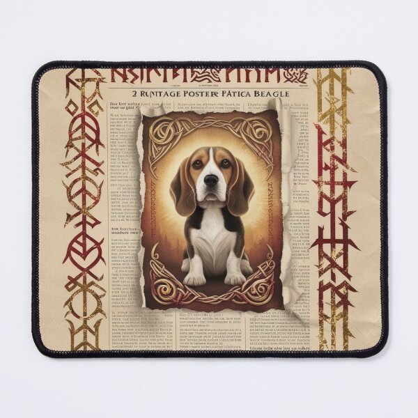 Item preview, Timeless Beagle Drawing on Faded Manuscript designed and sold by NeatThingLover.