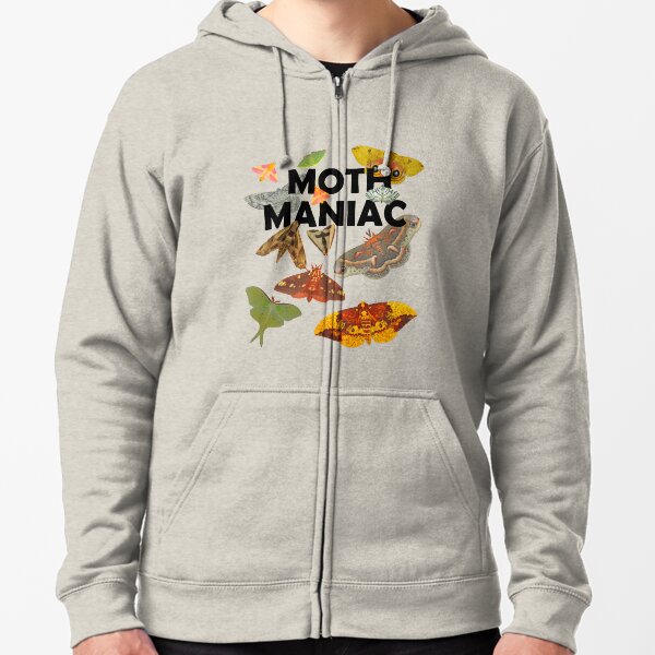 Moth Maniac Zipped Hoodie