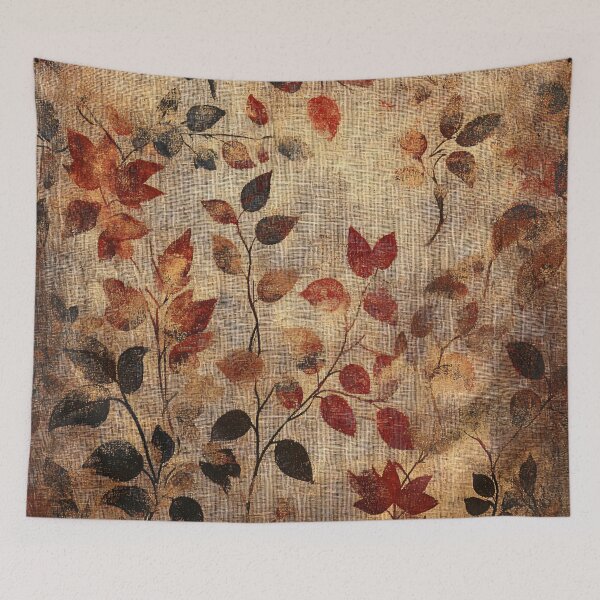 Item preview, Whispering Leaves: Rustic Autumn Foliage on Aged Canvas designed and sold by Octavia Soldani.