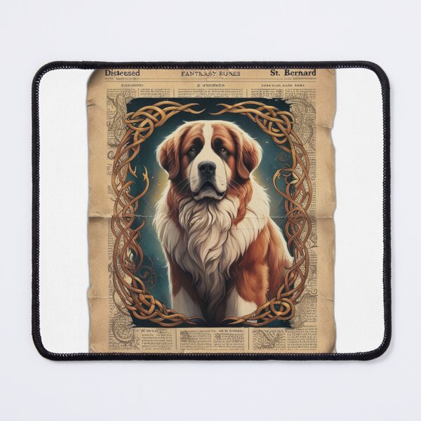 Item preview, Antique St Bernard Illustration on Aged Parchment designed and sold by NeatThingLover.