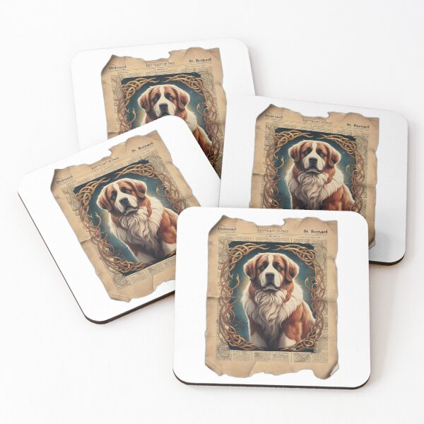 Item preview, Antique St Bernard Illustration on Aged Parchment designed and sold by NeatThingLover.