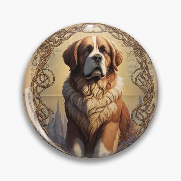 Item preview, St Bernard Illustration on Distressed Ancient Paper designed and sold by NeatThingLover.