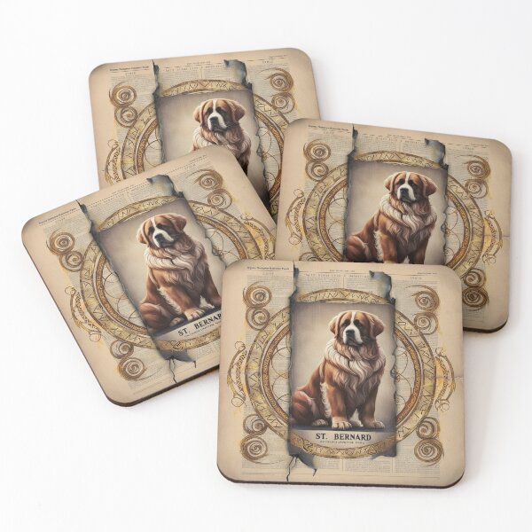 Item preview, Timeless St Bernard Drawing on Faded Manuscript designed and sold by NeatThingLover.