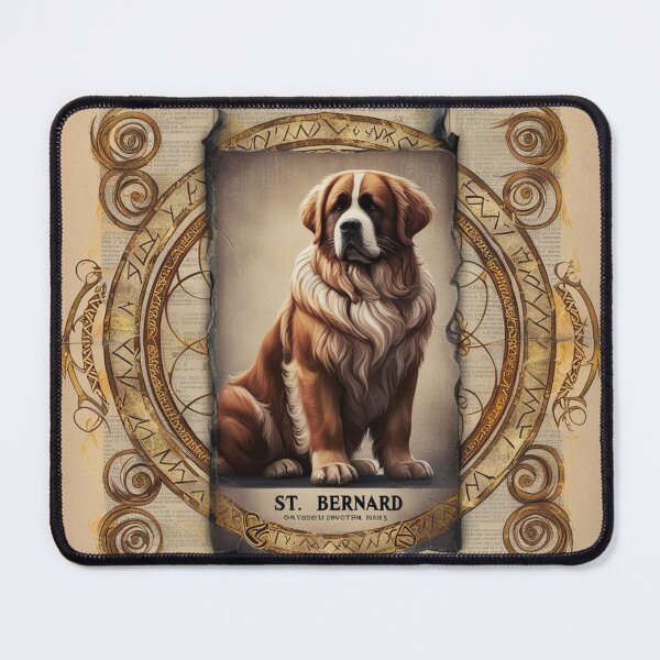 Item preview, Timeless St Bernard Drawing on Faded Manuscript designed and sold by NeatThingLover.