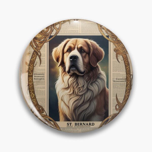 Item preview, Aged Parchment St Bernard Illustration designed and sold by NeatThingLover.