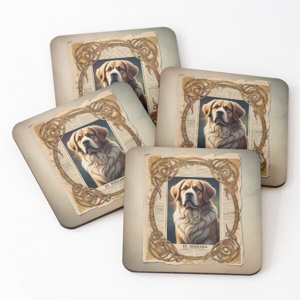 Item preview, Aged Parchment St Bernard Illustration designed and sold by NeatThingLover.
