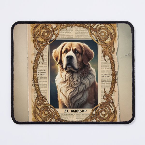 Item preview, Aged Parchment St Bernard Illustration designed and sold by NeatThingLover.