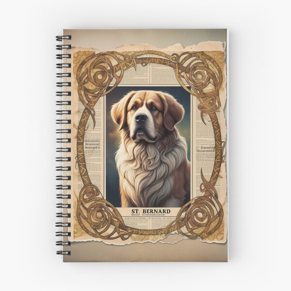 Item preview, Aged Parchment St Bernard Illustration designed and sold by NeatThingLover.