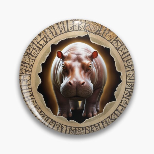Item preview, Antique Hippo Illustration on Aged Parchment designed and sold by NeatThingLover.