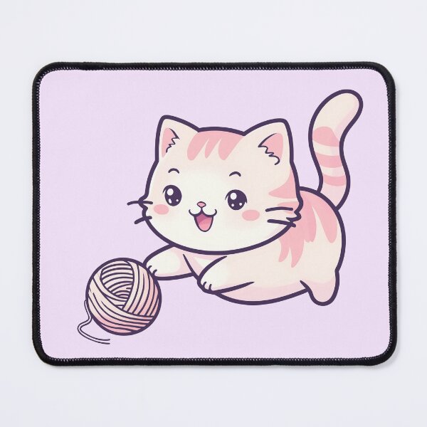 Item preview, Happy Kitten with Yarn Ball | Cute and Playful Cartoon Art designed and sold by UniGift.
