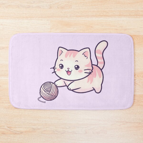 Item preview, Happy Kitten with Yarn Ball | Cute and Playful Cartoon Art designed and sold by UniGift.