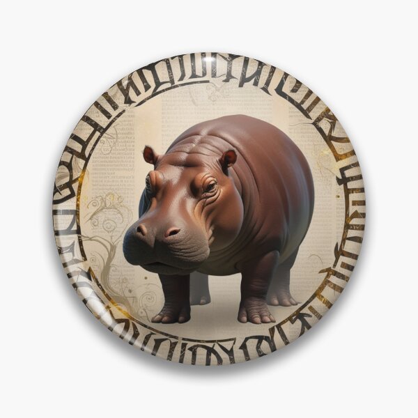 Item preview, Aged Parchment Hippo Illustration designed and sold by NeatThingLover.