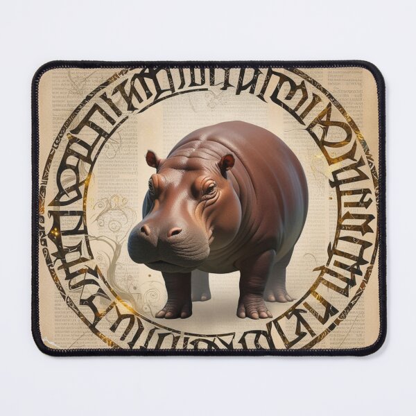Item preview, Aged Parchment Hippo Illustration designed and sold by NeatThingLover.