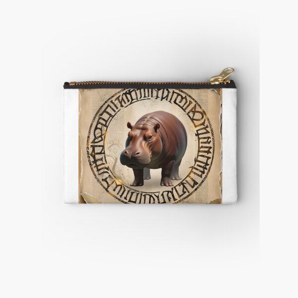 Item preview, Aged Parchment Hippo Illustration designed and sold by NeatThingLover.