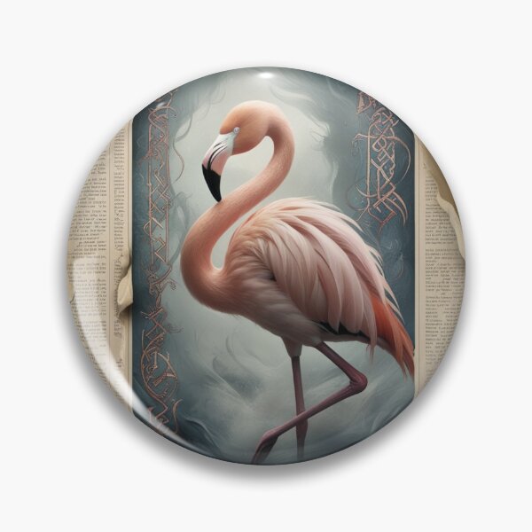 Item preview, Flamingo Illustration on Distressed Ancient Paper designed and sold by NeatThingLover.