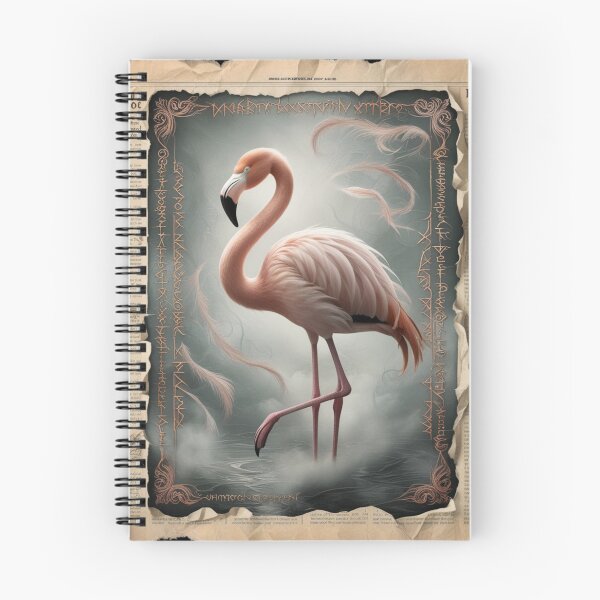 Item preview, Timeless Flamingo Drawing on Faded Manuscript designed and sold by NeatThingLover.