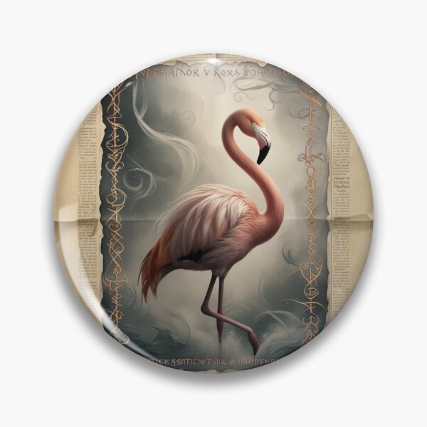 Item preview, Aged Parchment Flamingo Illustration designed and sold by NeatThingLover.