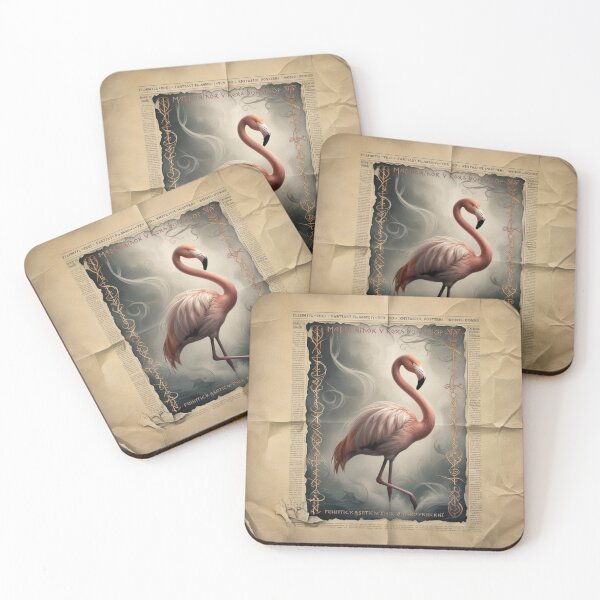 Item preview, Aged Parchment Flamingo Illustration designed and sold by NeatThingLover.