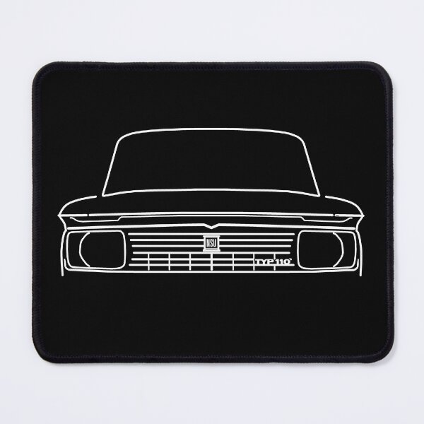 Item preview, NSU Typ 110 1960s classic car white outline designed and sold by soitwouldseem.