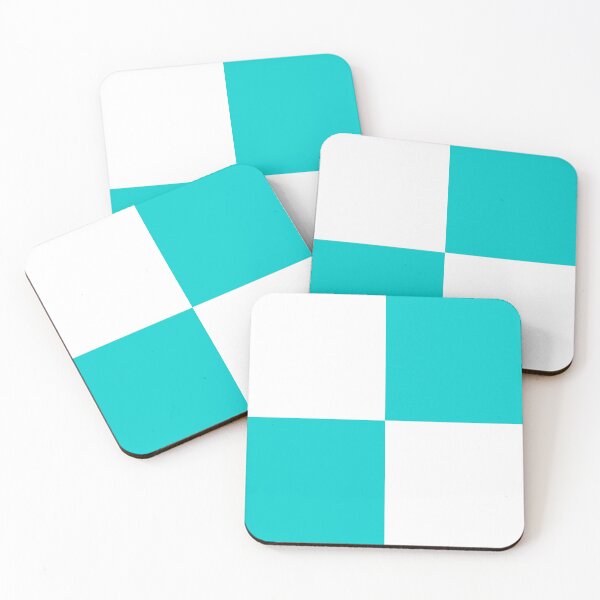 Item preview, Quarters - White and Cyan designed and sold by JustPatterns2.