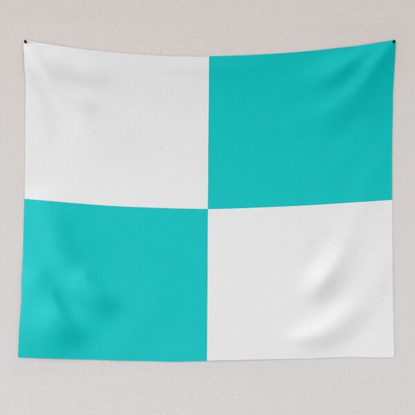 Item preview, Quarters - White and Cyan designed and sold by JustPatterns2.