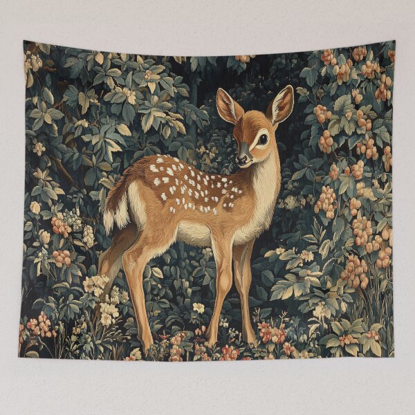 Item preview, Forest Elegance: Renaissance Fawn Verdure Tapestry designed and sold by Octavia Soldani.