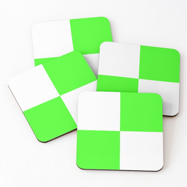 Item preview, Quarters - White and Neon Green designed and sold by JustPatterns2.