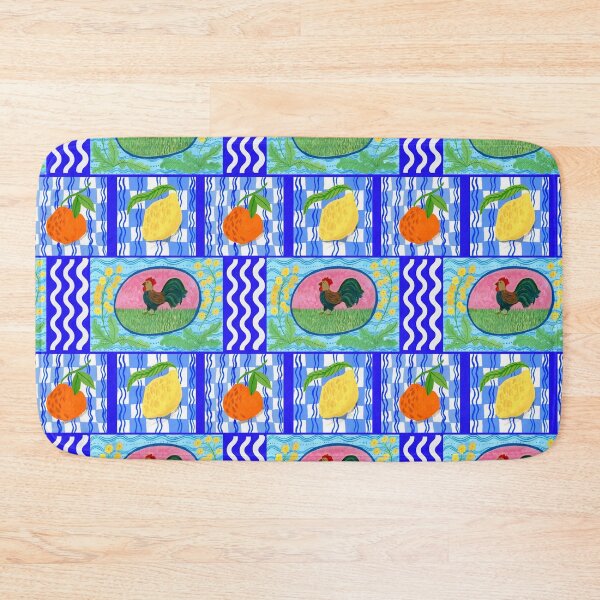 Item preview, Ultramarie Rooster and Citrus Sea Pattern by Jemma Jamie Skidmore | Farmhouse Fresh Design designed and sold by Jemma Jamie Skidmore.