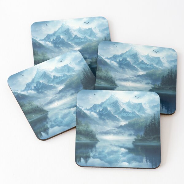 Item preview, Misty Mountains Landscape designed and sold by NicolasGlowArt.