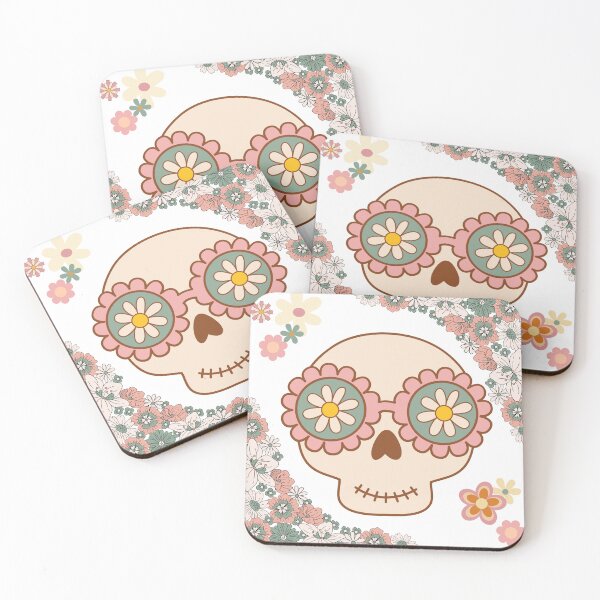 Item preview, Free-Spirit Hippie Floral Petal Skull designed and sold by USAGoat.