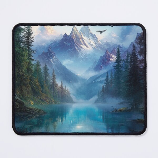 Item preview, Lake and Mountains Landscape designed and sold by NicolasGlowArt.