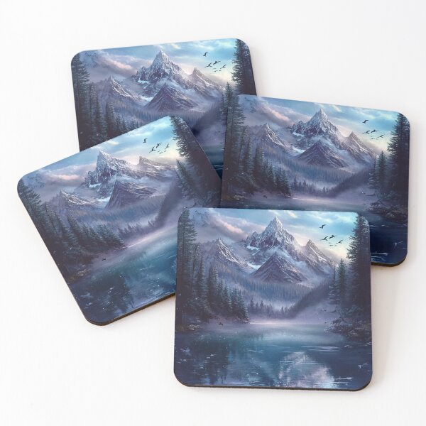 Item preview, Lake And Mountains Landscape designed and sold by NicolasGlowArt.