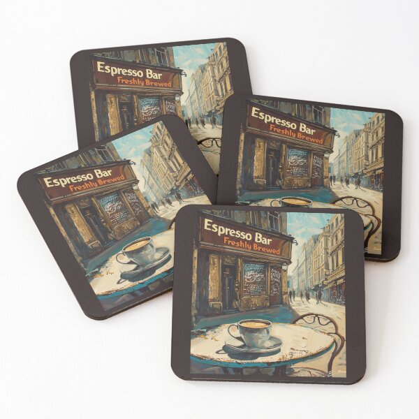 Item preview, A Vintage Poster of a Espresso Bar Freshly Brewed designed and sold by GoodOldVintage.
