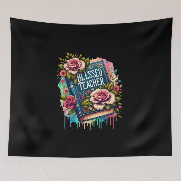 Item preview, Blessed Teacher – Floral Book Design for Educators designed and sold by artedigital99.