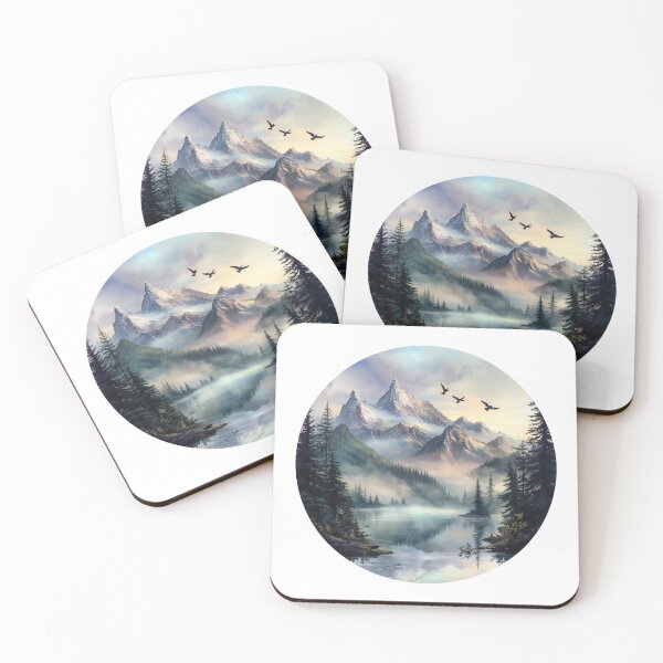 Item preview, Bird and Mountains Landscape designed and sold by NicolasGlowArt.