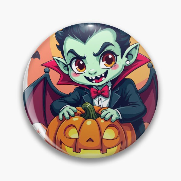 Artikelvorschau, Kawaii Vampir Kürbis schnitzen für Halloween Party entworfen und verkauft von TheInkyOwl-TIO.