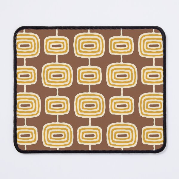 Item preview, Atomic Rings Abstract Pattern Brown & Yellow designed and sold by tonymagnerart.