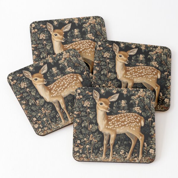Item preview, Wildwood Grace: Verdure Tapestry with Fawn and Blossoms designed and sold by Octavia Soldani.